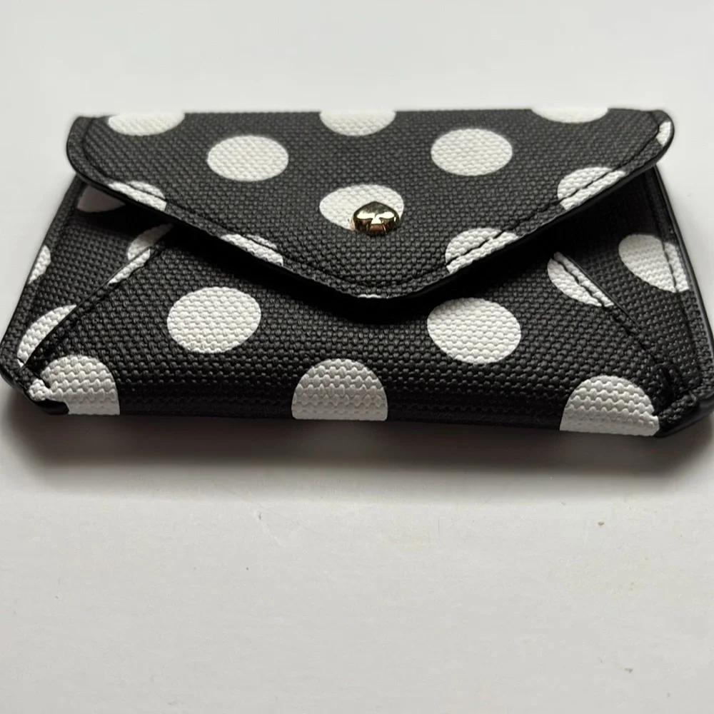 Kate Spade LIMITED EDITION Black and White Polka Dot Envelope Card Case